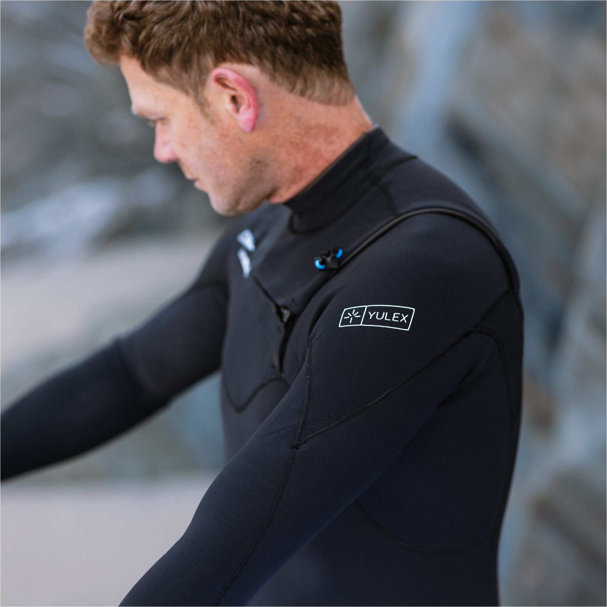 2026 Gul Herre Yulex Flexor 3/2mm Chest Zip V&aring;ddragt FX1219-BKBK - Black